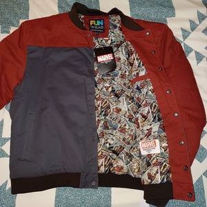 NWT Marvels Iron Man Comic Book Winter Snap Front Coat Men’s Sz XL